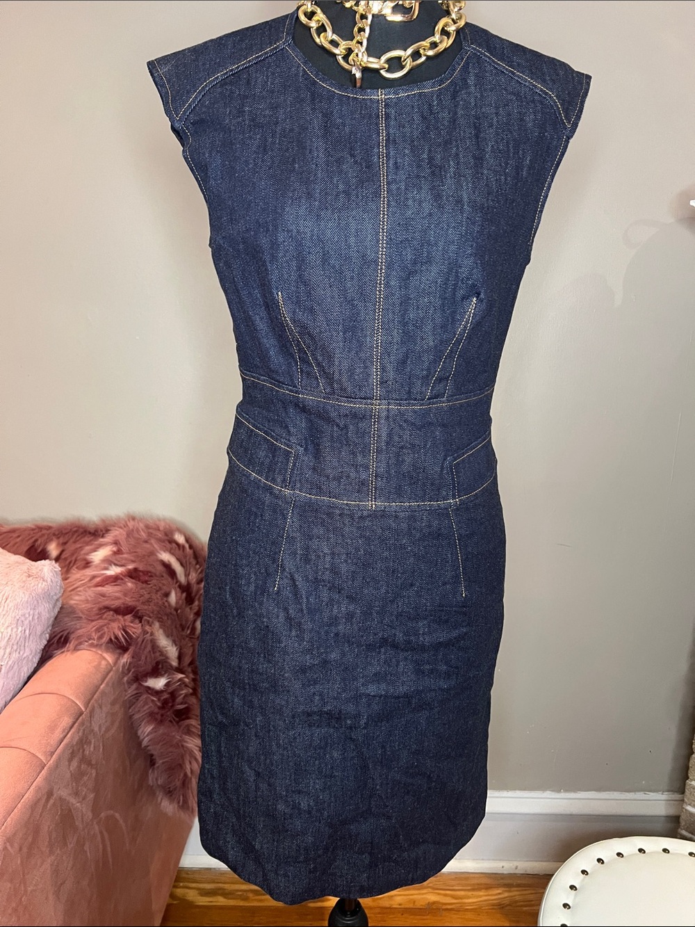 Derek Lam Dark Indigo Denim Sheath Dress